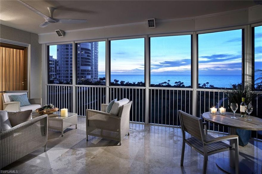 Breathtaking views of the Gulf, perfectly framed by a pristine Park Shore park is the inspiration for this beautifully renovated 7th-floor dream. Clean lines and custom details throughout are surrounded by floor-to-ceiling glass and exude a casual yet elegant motif, setting the perfect environment to relax and unwind. The spacious, three-bedroom layout lives like a home, providing privacy to guests and owners while the kitchen and family room serves as the perfect space to come together and enjoy endless sunrises and sunsets from the eastern and western facing lanai. The luxuriously appointed kitchen includes 2 Sub-Zero wine fridges, a separate Uline ice maker, steam oven, additional Sub-Zero beverage drawers in the island and so much more. This coastal chic residence is ideally located in the prestigious Le Jardin where residents will not only enjoy the convenient location just steps away from Venetian Village but also some of the finest amenities, to include a beachfront pool and spa, outdoor grill area, fitness center, gracious club room and so much more.