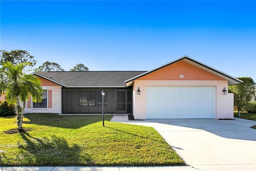 Come see this charming home, located in the 55+ community of Riviera Golf Estates! With a beautiful golf course view and western exposure from the back lanai. The enclosed front porch has new screens and fresh paint. Key features include a NEW roof, newer water heater and A/C, fresh paint and vaulted ceilings. The light and bright living space flows right into a formal dining room, that’s overlooked by a cozy kitchen with ample storage/counter space. The sun room gives plenty of additional space for entertaining, or moments of relaxing. Other great aspects of this property include the extended driveway, oversized 2 car attached garage and storm shutters. Riviera Golf Estates boasts LOW HOA fees and amenities including a public golf course, community pool, clubhouse, library, exercise room and tennis court. Close to downtown Naples and beaches, shopping and dining.