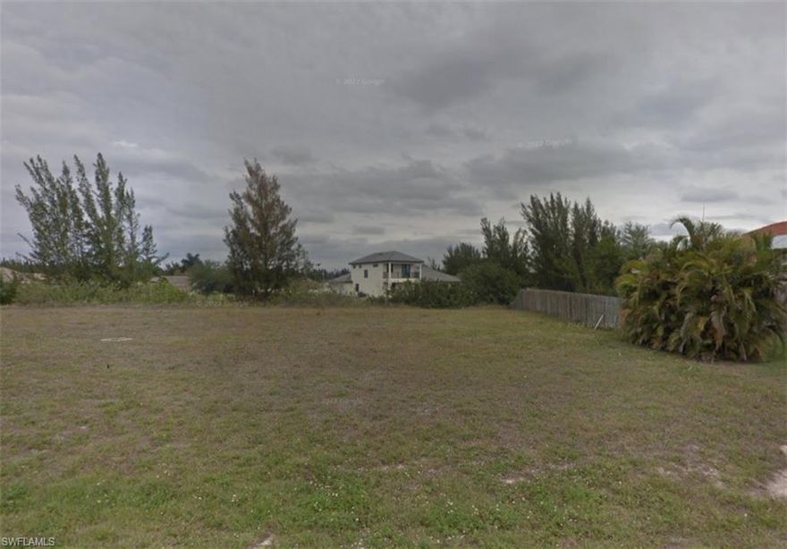 Beautiful Fresh Water lot with amazing Views down extra wide canal and has city water and sewer available, saving you a lot of money by not having to add a well and septic to your construction costs. This area is known for it's newer custom homes and beautiful neighborhoods. Build your Dream Home on this rare lot. Also, the lot is centrally located in Cape Coral, very close to the Pine Island Shopping Corridor, Publix, Target, Starbucks, and many other shops and restaurants! Lets is a great lot and won't last long. And only a few minutes from Veterans highway and a quick drive to Matlacha.