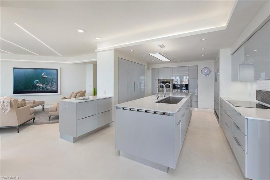 Breathtaking floor-to-ceiling Gulf views and stunning modern finishes define this one-of-a-kind Le Parc residence. Boasting an expansive great room and gourmet kitchen, this is truly an entertainer’s dream. Exquisite upgrades are found throughout, including limestone tile and a walk-in glass-enclosed wine refrigerator. An elegant Gulf-front lifestyle awaits, only moments from the fine dining and shopping of the Venetian Village, Waterside Shops and downtown Naples. Le Parc offers luxurious resort-style amenities including a spectacular beachfront pool and spa, state-of-the-art fitness facility, sauna facilities, a Har-Tru tennis court, two under-building covered parking spaces and a large reception room with a catering kitchen. All Park Shore condominium residents also have access to a lighted beach walk and the ability to lease or purchase boat accommodations at the Venetian Bay Yacht Club.