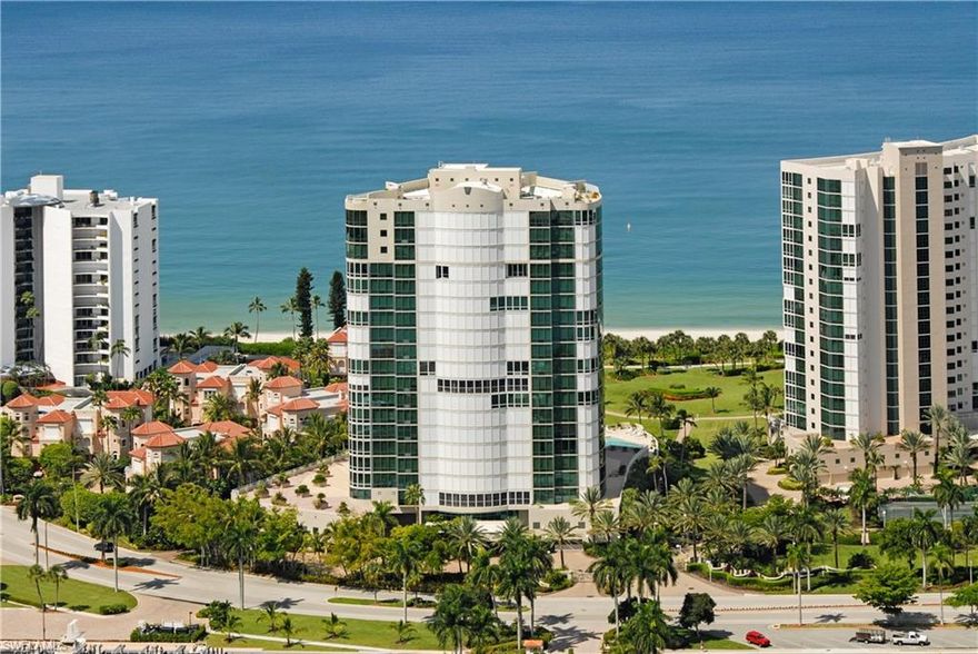 Look no further, you've found the vitamin sea you desire! LOWEST PRICED unit in Le Ciel Venetian Tower. Panoramic views of the glistening bay from this charming 4th floor residence. Boasting 2 bedrooms plus a den and 3 baths, this home offers an open floor plan with fresh air breezes and sunshine from its fabulous, expansive 64 ft terrace. Features include 2016 A/C, newer cutsom built-in refrigerator, newer microwave and oven, reverse osmosis system, instahot water dispenser and water alarm pro to detect potentional leaks. Additional building amenities include NEWLY UPDATED heated pool/spa, two guest suites, resident manager, gated 24/7 security, social room, tennis courts, doggy area, bike room, beach chair room, vehicle wash, under building parking and health and fitness room with locker rooms including sauna and steam rooms. Each residence includes an EXTRA STORAGE unit and deeded parking spot. NO SPECIAL ASSESSMENTS! Le Ciel Venetian Tower is a beachfront building within Park Shore's private promenade. Venetian Village specialty shops and gourmet restaurants are in walking distance. Don't miss this opportunity!