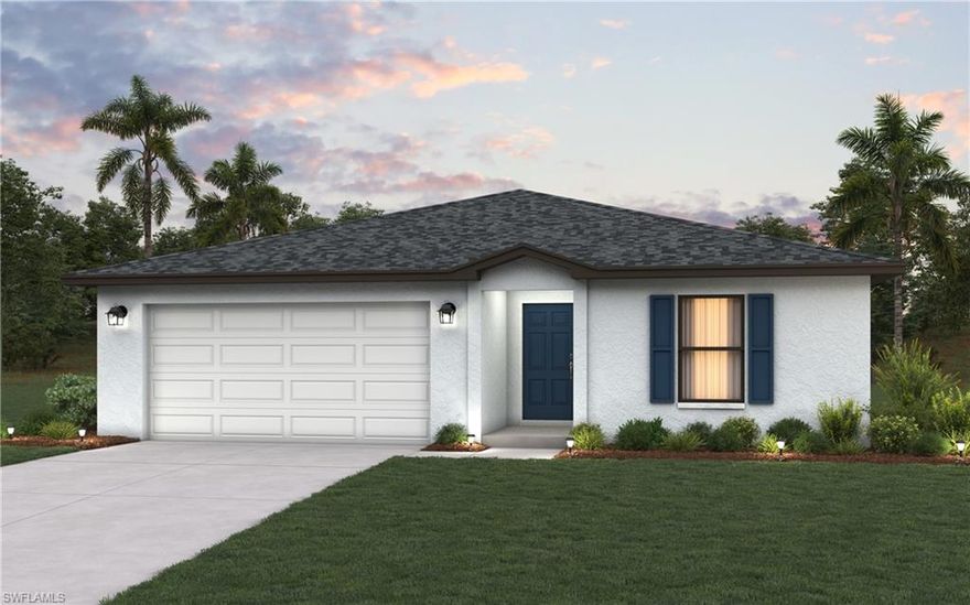 NEW CONSTRUCTION WITH WARRANTY! Estimated for 9/13/25 completion. The Sandpiper is designed for your comfort and convenience.  A kitchen with a large corner pantry adjoins an open, roomy dining and living area, flowing out to the covered lanai. The primary suite has a private bath with a large shower and a sizable walk-in closet, while three additional bedrooms allow plenty of space for family members or guests. A second bathroom and indoor laundry room complete the plan with a truly impressive level of value and quality that will make you proud to own!  This home boasts a stainless steel range, microwave, and dishwasher, hurricane-impact windows and doors, and an attached two-car garage. Renderings, photos & virtual tour are of a like model and are used for display purposes only. Colors and finishes may vary. Builder Incentive available towards closings costs, pre-paids, or rate buy down using a preferred lender and CAH-Title. LIMITED TIME OFFER: 4.99% FHA/VA loans fixed rate available on select homes.