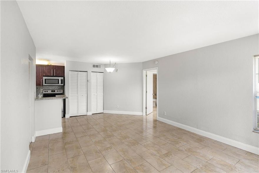 This 1-bedroom, 1-bathroom second floor with den apartment offers an open-concept layout that includes a living room, dining area, and a modern kitchen with updated appliances. Situated across from shopping, dining, and recreational activities, the location also provides easy access to downtown and nearby beaches. Residents enjoy many community amenities, including two swimming pools, a hot tub/spa, a fitness center, and a clubhouse with a large fireplace and kitchen, perfect for gatherings. Please note that individual units may vary slightly from the images provided. First and security are due at signing, $3,600.00. The HOA application fee is $100.00 per person, and there is a $25 refundable fee for each car. Leasee is subject to association approval and background check.