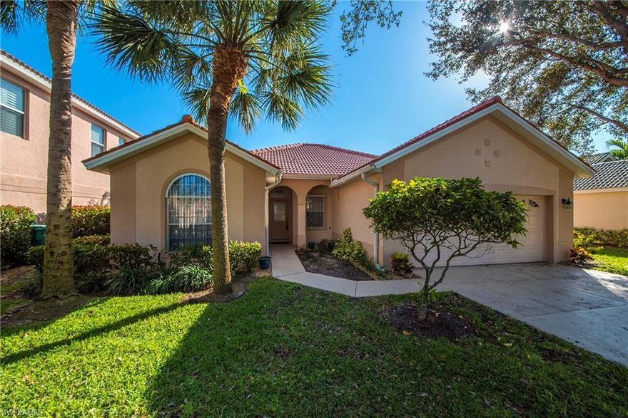 H.14161 SUPER CUTE single family home with a BEAUTIFUL LAKE VIEW! Perfectly maintained Open floor-plan with great room design,  updated with granite counters, wood cabinets, wood and tile floors through-out, PLANTATION SHUTTERS, Hurricane protection, BRAND NEW ROOF in 2018, Hurricane Shutters 2018, New Water Heater 2019, and AC was replaced in 2014! Den can easily be converted to third bedroom as per attached floor-plan. BEST lake view with no houses across the lake! Sought after Autumn Woods is centrally located and close to Beaches,  Mercato, Waterside Shops!  A RATED School District , LOW HOA Fees and wonderful community amenities such as guarded gate house, club house with large lap pool, fitness center, play ground, tennis, basketball courts, walking & biking paths along preserves in Autumn Woods.  HURRY THIS GEM WILL NOT LAST LONG!