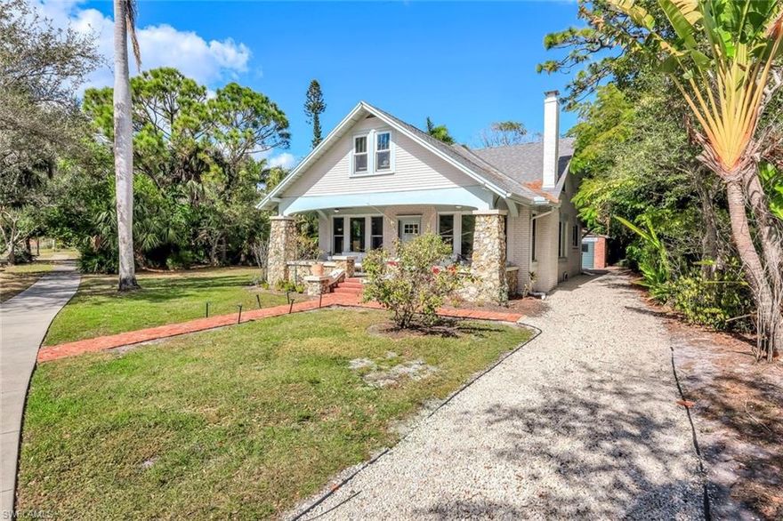 A rare opportunity to own a 1940 Craftsman-style residence just moments from the Downtown Fort Myers River District. Rich in architectural character, this 4-bedroom, 2.5-bath pool home offers 2,395 square feet of living space on an expansive 11,114-square-foot lot. True to its Craftsman roots, the home showcases timeless design, warm detailing, and enduring curb appeal — set within one of Fort Myers’ most desirable areas.
Location is the differentiator. Situated near the River District, you’re minutes from the Caloosahatchee River, dining, art galleries, boutiques, and cultural events — as well as the iconic Edison and Ford Winter Estates. This is classic Old Florida charm with true walkability and lifestyle appeal. The backyard creates a private retreat with a pool and generous green space for entertaining or relaxing. A detached garage offers additional flexibility for storage, workshop space, or potential future creative use. Modern improvements provide meaningful value and peace of mind with Impact windows and storm protection and Not located in a flood zone.