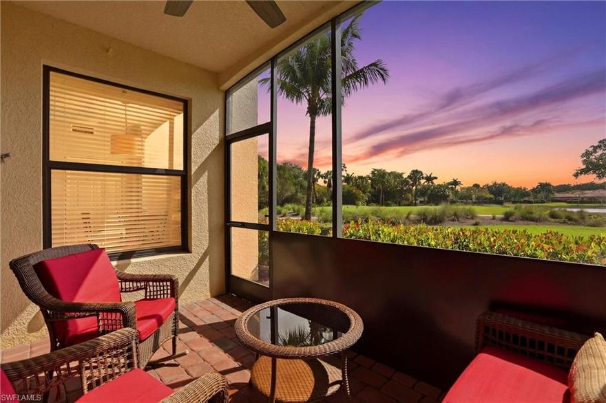 Settle into this turnkey-furnished residence in Venezia at Treviso Bay, where bundled golf, natural beauty, and everyday fun come together in a community built for connection. Bundled-golf opportunities in Venezia are exceptionally rare, and this home is among the select few where it conveys—placing you inside one of Naples’ most social and active golf communities and the only bundled TPC club in the world. The flexible 2-bedroom plus den layout makes living easy whether you’re hosting friends, working remotely, or locking up and heading downtown, while a private garage adds everyday convenience. Step out to the lanai and take in open views of the 11th hole, backed by more than 110,000 acres of protected Rookery Bay Preserve, where alligators sun along the water, exotic birds glide overhead, and deer occasionally pass through the landscape. Life at Treviso Bay centers around the kind of play and camaraderie people move to Naples for, with weekly traditions like Ladies Day on Tuesdays, Men’s Day on Wednesdays, annual championships, 9-and-dines, and popular member-member and member-guest events. Beyond golf, Treviso Bay delivers one of the most complete and vibrant amenity packages in Naples. Residents enjoy two clubhouses, a resort-style pool with full poolside service, a fully staffed fitness and aerobics center, eight Har-Tru tennis courts with pro shop, eight pickleball courts, 24-hour gated entry with patrolled security, and scenic walking paths and boardwalks winding through the preserve. A full calendar of weekly, annual, and holiday events—including popular Sunday brunches—keeps the community social, active, and connected. All of this is set just minutes from downtown Naples, its beaches, dining, and nightlife. This is a rare opportunity to pair championship golf with a truly second-to-none social lifestyle—or enjoy it as the perfect Naples getaway.