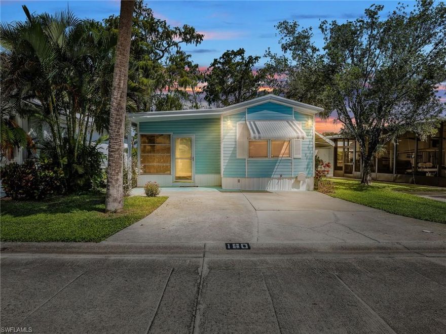 Land included—NOT co-op or leased. Partially furnished home in the desirable 55+ gated community of Imperial Wilderness, minutes to Naples & Marco Island. Shaded lot with wooded view & no rear neighbors. Features a new stove and a screened lanai to great room, bedroom & patio. Includes storage shed & parking for 2 cars at the door, plus the community has storage options for trailers, boats & RVs. Investor-friendly: rent immediately, no wait. Amenities: 2 heated pools, tennis, pickleball, clubhouse with hot meals, exercise room, dog park, fishing pier, lakes & nature trail. HOA $299/mo (paid quarterly, $3,588/year) incl. water, sewer, trash, lawn care & common areas. Pet friendly. Resort-style living at its best!