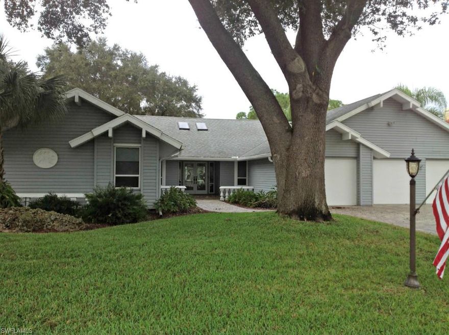 Coastal Living Style in The Beautiful Forest Country Club Community. Vaulted, white cedar ceilings and sunshine Greet as one steps through the Etched glass, Double door entry. 3 Bedroom, Plus office/den. 3.5 Bath, 3 Car Garage, Huge Paver Driveway Large, 8ft. Deep Pool, Spa, Screened cage. Huge oversized paver driveway. Gorgeous Golf course (Bear,11) and Lake View. Large park like setting with Tall oaks. Open Gallery Style Family room with Kitchen and Dining area. Floor to ceiling, wood burning, Stone Fireplace with spacious Mantel. Pocket sliders open the Family room to Outdoor living Pool area. Granite and White Cabinets in the Kitchen.  Hurricane Protection, Newer Roof,   Very well maintained. 3 Car Garage has built in storage and work area. Truly Unique Home. Membership in the Forest Country Club Optional, However "Discover The Forest" preview program is now in progress! HOA for homeowners $903.00 a year! Come Live and Play in The Forest!
