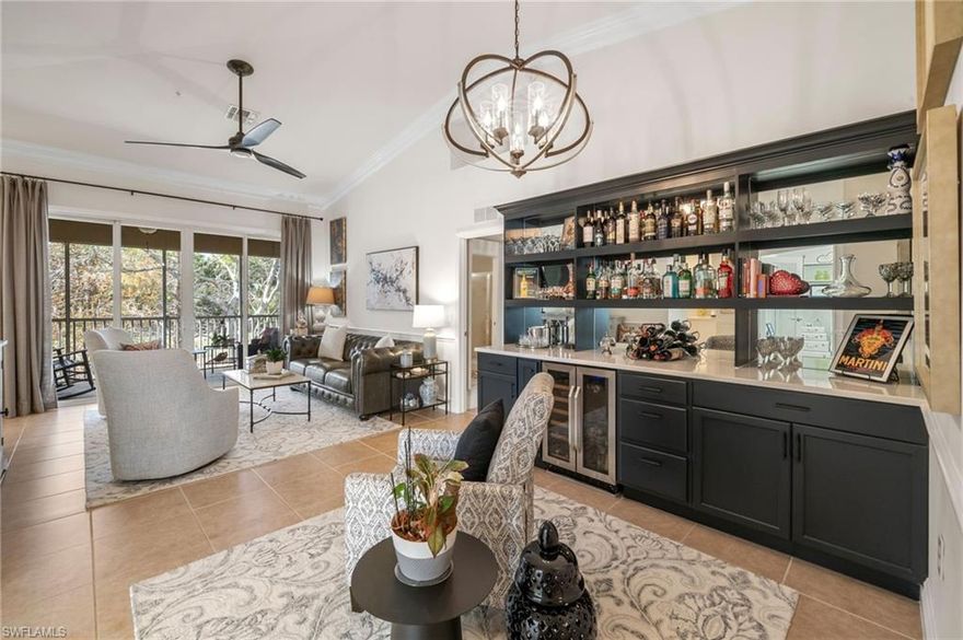 This stunning end-unit condo in Laurel Greens at Cypress Woods Golf & Country Club offers the best location in the community—perfectly positioned for walking directly to the golf course or clubhouse. Pristine and move-in ready, this 3-bedroom, 2-bath home enjoys breathtaking lake and golf course views overlooking the signature hole #1. The light-filled interior impresses with quartz countertops, a high-end custom built-in bar, crown molding, a premium lighting package, new glass doors on the third room, tile flooring throughout the main living areas, new carpet in the bedrooms, and stainless steel appliances. The AC was replaced in 2023, the tile roof in 2020, and it includes a coveted two-car garage. Cypress Woods is one of North Naples’ premier private bundled golf communities, featuring an 18-hole championship course, practice facilities, resort-style pool, fitness center, eight pickleball courts, tennis, bocce, walking paths, card rooms, library, formal restaurant, casual grill room, and an active social calendar. With easy I-75 access, abundant nearby shopping, and just six miles to Naples’ world-famous white-sand beaches, this convenient, beautifully updated home is ready to be yours!