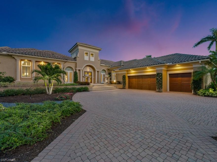 Discover unparalleled elegance in this spectacular London Bay home, nestled within the exclusive Baywoods neighborhood of Bonita Bay. Beautifully remodeled in today's coastal contemporary design, this home combines classic features with modern luxury.  This architectural masterpiece captivates from the moment you arrive, with a grand circular entrance framed by stunning paver details. Step inside to experience the exquisite craftsmanship that defines each space. The two-story foyer features a uniquely designed ceiling, while barrel ceilings in the entry hall add an element of sophistication. Every room features its own distinctive charm, creating a harmonious flow throughout. Culinary enthusiasts will delight in the gourmet kitchen, equipped with premium Sub-Zero, Bosch, and Wolf appliances. The oversized island, complete with a vegetable sink, is perfect for meal prep, while the breakfast nook and bar provide inviting spaces for casual dining. The kitchen seamlessly opens to the expansive great room, ideal for both relaxation and entertaining. The outdoor oasis is nothing short of spectacular, offering over 1,100 square feet of screened living space. Unwind by the fireplace or host alfresco dinners by the private pool, which features a spillover spa and enchanting water features. The outdoor kitchen, complete with a bar, grill, refrigerator, and sink, enhances the outdoor entertaining experience.
Retreat to the beautifully appointed primary bedroom, where a spacious sitting area and morning kitchen provide a serene sanctuary. The custom walk-in closet and luxurious ensuite bath, featuring dual sinks, a large frameless glass shower, and a soaking tub with a garden view, ensure every comfort is met. Three additional bedroom suites offer privacy and comfort for overnight guests, while a private casita with separate entrances adds versatility. This home is equipped with modern conveniences, including a lighting system, surround sound, and a central vacuum. With a 500-gallon buried propane tank, full hurricane protection, and an epoxy-finished garage with extra storage, no detail has been overlooked. Enjoy breathtaking private preserve views with eastern exposure, making this residence a true haven of sophistication and comfort. Don't miss your chance to own this exquisite 4 bedroom plus den, 5 bathroom, 3-car garage home with just under 5,000 square feet of living space. Experience the ultimate luxury living in Baywoods at Bonita Bay. Enjoy the total lifestyle that not only this home offers, but Bonita Bay w/5 golf courses, private beach, marina, sports/racquet center w/ resort-style pool, lifestyle center w/ state-of-the-art fitness facility, luxury spa and salon, plus miles of walking & biking trails, & 3 parks.