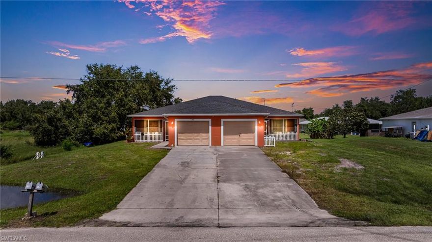 Discover the perfect blend of space and convenience at 328-330 Gretchen Avenue South in Lehigh Acres, FL! This roomy duplex features a total of 6 bedrooms and 4 bathrooms, spread across 2,344 square feet of living space, plenty of room for all your needs. This duplex also features all tile throughout, a screened front porch a spacious back yard and a new roof installed in 2022. Need more space? Enjoy the convenience of an attached 1-car garage on each side and a paved driveway. This home is centrally located near SR82, Daniels Parkway, Publix, and I-75, making commuting and errands a breeze.