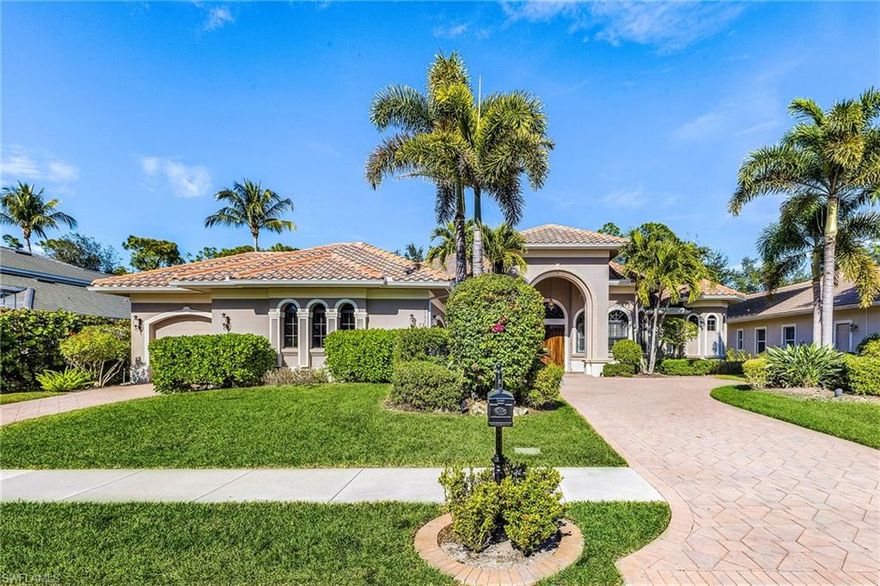 This is a truly luxurious, unique property in a well-sought-out neighborhood, "Castlewood" within Imperial Golf Estates. 10' sliding glass pocket doors lead out to a resort-style Lanai which boasts an Outdoor Fireplace, a heated Spa, a Private Pool with a one-of-a-kind Rock Waterfall feature. Outdoor Kitchen with Gas Grill. Perfect for entertaining Family and Friends. Granite countertops throughout. 3 Large bedrooms+ Den. Den can be used as a 4th bedroom. 3rd bedroom is oversized and has a Steam Shower . Master Bedroom has a Sitting Area to relax at the end of your day. Indoor Kitchen has Meile Appliances and Sub-Zero Refrigerator. Stovetop, BBQ, and Spa are Propane Gas. Propane Tank inground. This Wonderful Luxury Home is a must-see!