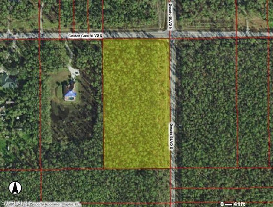 Great lot with beautiful tall trees and lots of vegetation!. Paved roads... Is located in the corner of Golden Gate Blvd E and Desoto Blvd. Close to the future development of Rural Lands West...Great place to build your dream home!