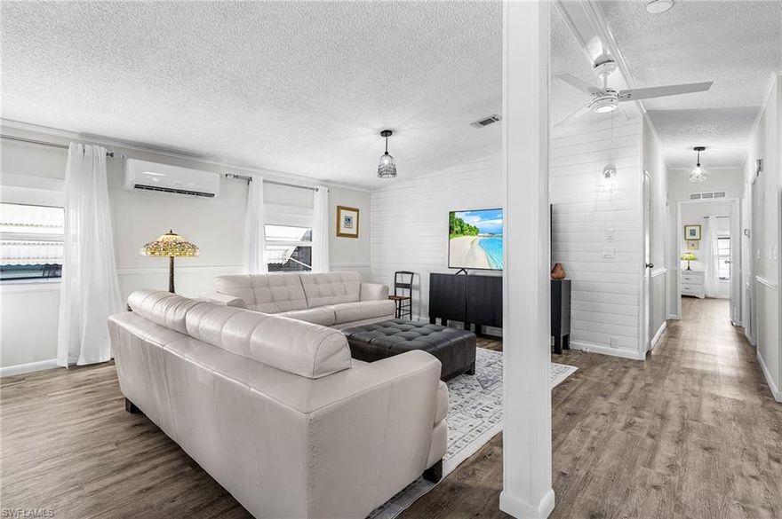 Stunning TURNKEY 2 Bedroom, 2 Bath Home in 55+ community of Pine Island Cove St. James city, Pine Island Florida
This beautifully renovated residence offers 1,346 sq. ft. this open, modern living floor plan with a clean minimalist aesthetic throughout. The spacious floor plan includes two generously sized bedrooms and two updated contemporary bathrooms, along with exceptional storage—featuring two walk-in closets and abundant built-in space.
A large, functional laundry room adds everyday convenience, while the impressive 12' x 26' lanai with tinted acrylic sliding windows provides the perfect indoor-outdoor retreat. Additional exterior features include a 12' x 26' carport and a private concrete back patio, ideal for plants, outdoor seating, or extra storage opportunities.

Located in the highly desirable 55+ boating and recreational community of Pine Island Cove. Residents enjoy a vibrant Florida lifestyle with direct Gulf of Mexico access from the community's private boat ramp as well boat storage for your convenience. The neighborhood also offers pickleball courts, shuffleboard, a heated pool and spa, a clubhouse with regular activities, a community park, and a variety of recreation areas designed for connection and enjoyment.
Bring your boat, golf cart, and bikes—and start living your best Florida lifestyle in this exceptional home in Pine Island Cove.