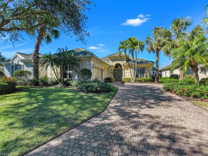 Lakefront & Golf view Home! This single family home in the esteemed Hawthorne of Shadow Wood offers luxury features throughout - volume & tray ceilings, high-end cabinetry, built-in entertainment center, den/home office w/ French doors, formal dining room, kitchen (w/ pantry, built-in desk, & island), breakfast nook w/ aquarium window, split bedroom floor plan, large laundry room w/ sink & cabinetry, craft room (could be guest room or second den area), massive master suite, 2-car attached garage, and wonderful outdoor living space. This gated community offers a private golf club, guard at gate & patrolled, easy access to I-75 & US41, short drive to FGCU, Hertz Arena, Gulf Coast Town Center, Miromar Outlets, and the beaches that line the Gulf of Mexico!