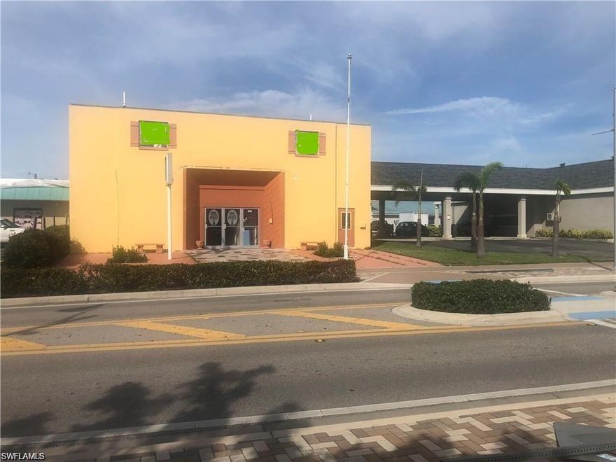 MAIN LOCATION!! Downtown Cape Coral on 47th Ter. 5920sf two floor building. Great opportunity for Sky Bar, Restaurant, Bakery, Night Club, Brewery and a lot more opportunities, in the heart of Downtown Cape Coral. Possible to split it in two units with plans ready to go. Unit one is 2,120sf plus 525sf patio right on 47th ter. Unit two is 2,600sf on the first floor, 525sf patio right on 47th ter. and 1,200sf on the second floor. Or you can use all 5,920sf as one business. High visibility with a lot of public parking across the street from Big John's Plaza. The seller is willing to do owner financing for the qualified buyer.