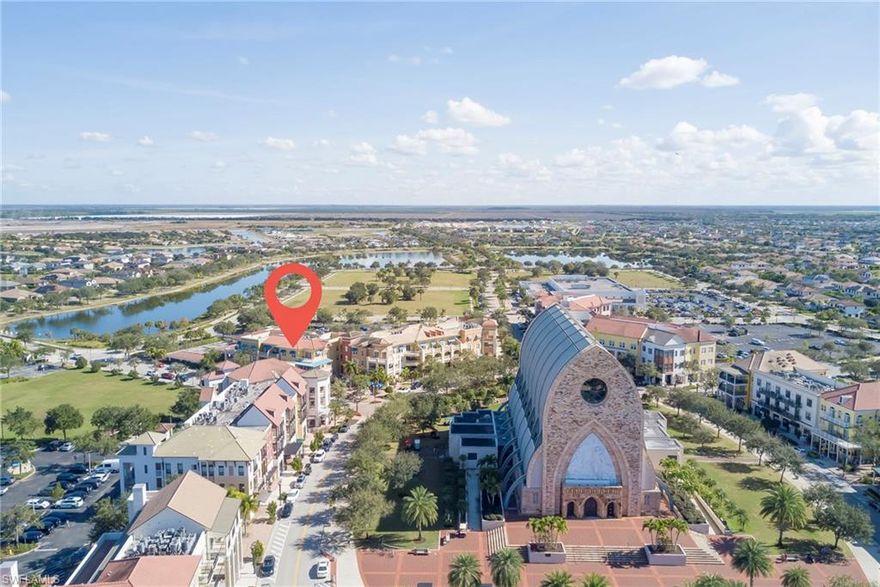 Welcome to 5068 Annunciation Cir #4203, a charming 2-bedroom, 2-bath condo offering 1,249 sqft in the heart of Ave Maria. Located JUST OFF ANNUNCIATION CIRCLE, this residence enjoys an exceptionally central location, only MOMENTS FROM THE TOWN CENTER, AVE MARIA UNIVERSITY, SHOPPING, DINING, AND THE ICONIC AVE MARIA CHURCH.

Inside, the condo features IMPACT WINDOWS AND DOORS for added peace of mind and energy efficiency. The interior includes WHIMSICAL HAND-PAINTED WALL MURALS that bring a playful, coastal-inspired character to the home, with waves, fish, and sea creatures adding a cheerful touch. NEWER BLUE CARPETING IN THE BEDROOMS enhances the ocean-inspired atmosphere, creating a fun and relaxing retreat. Laundry is conveniently located within the residence. The property sells FURNISHED for an easy move.

The home includes TWO ASSIGNED PARKING SPACES WITHIN THE GATED PARKING AREA: one covered carport space and one additional parking space.

Residents of The Residences at La Piazza enjoy access to their own PRIVATE POOL, located just steps away. In addition, the COMMUNITY GYM IN THE CENTER OF TOWN is very close by and available for residents to use.

Enjoy being in the center of Ave Maria, where cafés, restaurants, shops, town events, and the vibrant energy of the community are all right outside your door. Ave Maria is known for its beautiful surroundings, walkability, and convenient access to Ave Maria University, parks, and recreation.

Ave Maria: where community meets paradise.