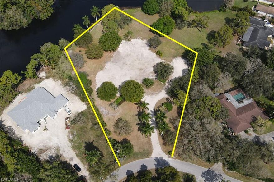 Rare Opportunity!  Prime 2-acre lakefront lot located within one of the most exclusive neighborhoods in the heart of Naples. Build your dream home on this private slice of paradise. Surrounded by lush grounds and serene lake views of one of the biggest lakes in Pine Ridge Estates. Situated privately on a large cul-de-sac.  From one paradise to another, enjoy the convenience of being just a short drive or bike ride away to the white sandy beaches, Waterside Shops, fine dining & so much more!