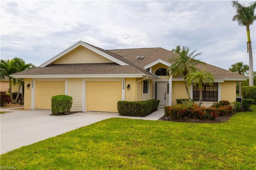 From the minute you open the front door, you are enticed by the spectacular view of the expansive lake. Upon entering, you will find a great room open floor plan with vaulted ceilings and lots of windows.  Once in the great room, there are expansive sliding glass doors taking you to the west facing large extended lanai overlooking the lake.  This great room floor plan offers 2 bedrooms and 2 baths with lots of closets for storage and lots of windows making it light, bright and airy.  From the primary bedroom, you also have a beautiful view of the lake from the floor to ceiling windows and a door leading to the lanai.  For the comfort of your guests, the second bedroom offers an attached bathroom with a shower.  The AC and water heater are newer so no big expenses for these items. Located in Imperial Golf Estates with entrance off 41 and close to beaches, shopping and restaurants.  The sellers have taken very good care of this unit over the last 20 years and are offering this home fully furnished.