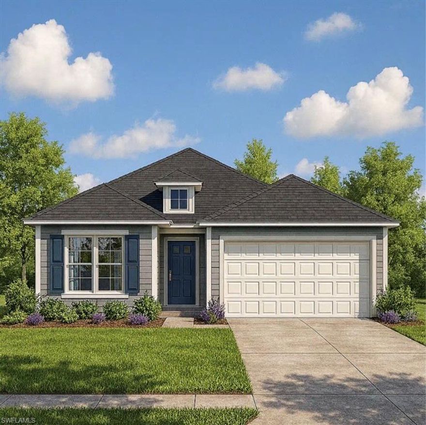 Welcome to the Andrea Model by Cape Signature Homes – where modern elegance meets functional Florida living.

This thoughtfully designed residence offers a spacious open-concept floor plan, perfectly suited for both everyday comfort and entertaining. At the heart of the home, a light-filled great room flows seamlessly into a designer kitchen featuring sleek cabinetry, stone countertops, stainless steel appliances, and a large center island ideal for gathering.

The split-bedroom layout provides privacy and convenience, with a luxurious primary suite tucked away as a true retreat—complete with a walk-in closet and a spa-inspired bathroom featuring dual vanities and a walk-in shower. Additional bedrooms are generously sized, offering flexibility for guests, family, or a home office.

High-end finishes can be found throughout, including tile flooring in main living areas, modern fixtures, and energy-efficient features designed for today’s lifestyle. Sliding glass doors open to a covered lanai, creating the perfect indoor-outdoor flow to enjoy Southwest Florida living year-round.

With its clean architectural lines, functional layout, and upscale finishes, the Andrea model delivers the perfect blend of style, comfort, and value—ideal for both primary residents and seasonal homeowners alike.