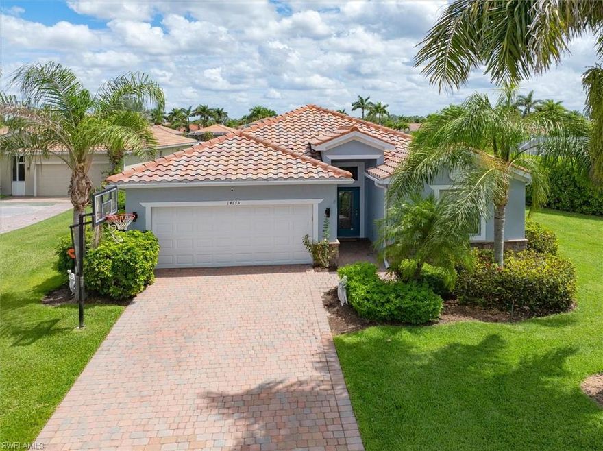 One or more photo(s) has been virtually staged, AI generated or rendered.  First time being offered by the original owners, this 4 bedroom, 3 bath Lakefront home offers one of the most desirable settings in gated Reflection Lakes of Naples, with an extra wide cul-de-sac lot, added privacy, and convenient access to both the main gate and nearby shortcut entrance.  Freshly painted and well cared for, the home features a functional split bedroom layout designed for privacy, comfort, and flexibility.  From the living room and lanai, the lake view provides a peaceful backdrop, while the spacious lot offers added open space around the front and rear of the home for gardening, play, or outdoor enjoyment.  Inside the home feels clean and move in ready, with no carpet and a private en-suite guest bedroom that works well for visitors, extended stays, or a home office.  

The kitchen has granite countertops, stainless steel appliances, abundant cabinet storage, pantry space, and a large island, creating a comfortable and practical gathering area.  The spacious owner’s suite includes dual sinks, a soaking tub, separate shower, and two walk in closets.

Additional highlights include a newer generator with hookup, updated appliances including a 2017 French door refrigerator/freezer, 2020 dishwasher, and 2022 full size washer and dryer with remaining warranty, regular quarterly AC maintenance, all new electrical fixtures, upgraded newer recessed lighting, 5 1/4-inch baseboards, built-in garage shelving, and an ADT security system. 
Reflection Lakes of Naples offers resort style amenities designed for everyday enjoyment, social connection, and memorable gatherings, including two community pools, a clubhouse, fitness center, library, card room, bocce, billiards, ballroom with catering kitchen, and an active social calendar with a variety of community events, clubs, and activities held throughout the year, many offered free of charge.   The low HOA includes irrigation, full service landscaping and yard work, DIRECTV with premium channels including HBO, Showtime, Paramount and Cinemax, upgraded Wi-Fi with router and extender if needed, plus on site community management and maintenance support, with no CDD. 
Daily errands are easy with grocery shopping options located both north and south (Publix) along with convenient access to medical services, downtown, Marco, beaches, shopping and dining. With its lakefront setting, extra wide cul-de-sac lot, added privacy, generous HOA inclusions, and no CDD, this home offers exceptional everyday value and a low maintenance Naples lifestyle in gated Reflection Lakes of Naples.