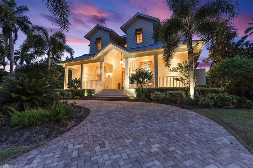Location! Timeless! Large 100x150 Lot! This well designed home is situated in that perfect location 3 houses to the Beach on one of the loveliest streets in Old Naples. Seekers of natural light will find sunshine streaming into every room. The welcoming front porch takes you past the study into a grand unique Great Room where living areas have open access to one another. The gathering room has a beautifully designed service center with wine cooler, generous seating and French doors opening to the outdoor living. The spacious kitchen features the best of Wolf and Sub-Zero, beverage drawers, ice maker, microwave drawer, pantry and gorgeous white natural stone counter tops. The media area, open to the kitchen with fireplace and game table, flows to a grand sunlit pool, spa and covered Outdoor Living with grill and fireplace. The gracious dining room with wine center features a jasmine garden. A second office, three bedrooms en suite plus cabana with morning kitchen and 3 car back alley garage complete a home not like any of the others. Two short blocks to the best of everything downtown, 5th, 3rd and the Beach, you can live a “sweet life in the sweet spot” of Old Naples!  A must see!