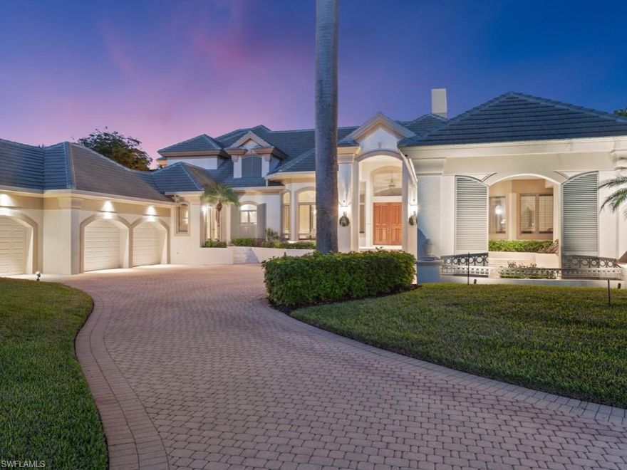 A classic Harwick home in the highly desirable Rookery Lake neighborhood of Bonita Bay.  Fabulous private lot overlooking lake, rookery and Marsh golf course.  Large circular drive with port cochere and lots of carpark areas. Amazing outdoor areas with vanishing edge pool and tons of area under roof, great for lounging and entertaining.  Oversized 3 car garage with storage.  New roof and A/C units in 2020.  New cage enclosure in 2014.  Newer wood flooring in master and guest bedrooms and study.  Other features too numerous to mention here. 4 bedrooms, 4 baths plus den.  Enjoy the total lifestyle that not only this home offers, but Bonita Bay w/5 golf courses, private beach, marina, sports/racquet center w/ resort-style pool, lifestyle center w/ state-of-the-art fitness facility, luxury spa and salon, plus miles of walking & biking trails, & 3 parks.