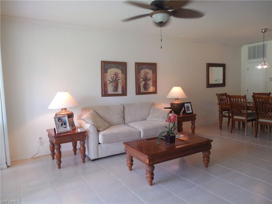 OWNER WANTS THIS SOLD SO IT IS PRICED TO SELL! A real bargain at this price, this is the lowest priced unit in Spring Run and it does come with an attached garage. It is in pristine condition, turnkey and ready to move in with brand new AC and new tile floor. This is a beautiful ground floor unit in a premier bundled golf community.  Spring Run offers an 18 hole Gordon Lewis designed course, resort style pool, clubhouse, restaurant, tennis courts, fitness, and much more.  The community is ideally located close to Coconut Point mall shopping, dining, theater, and only minutes to local beaches. Optional membership to the Brooks Commons Club and Private Beach Club is also available.