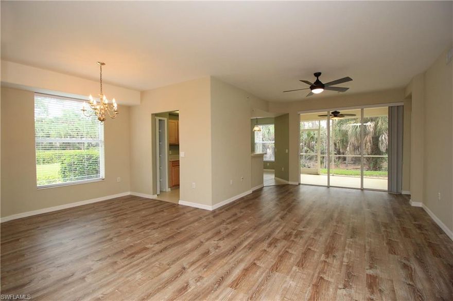 Amazing, the perfect move-in-ready updated 1st floor condominium awaits! Situated at the end of the cul-de-sac in the quiet, gated, and low-fee community of Coventry at Stratford Place, unit #1207. Beautiful Southern rear exposure, an abundance of natural light pours in this desirable split bedroom layout. This floor plan offers 2+ Den, 2 bathrooms plus large screened lanai with private wooded preserve views. Pet-friendly and lenient rental policy adds to the appeal of this unit with brick driveway and attached garage. The sizable master suite features a large window, walk-in closet and an en suite bathroom with dual vanities and private water closet. Upgrades include: newer roof, newer AC, newer Fridge and dishwasher, radon system, 1295 Henley is located in the quiet back portion of the community with additional parking just feet away. This gated community offers internet, cable, basketball and 2 swimming pools all for a low quarterly fee. Stratford Place is conveniently and centrally located and just a short drive to downtown, Mercato, the airport, restaurants, I-75, hospitals and beaches!