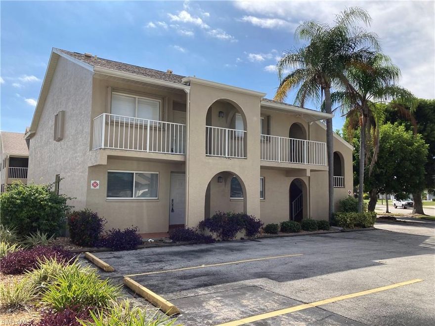 WATERSPORT ENTHUSIAST! THIS WATERFRONT END UNIT FIRST FLOOR CONDO IN SMALL COMPLEX OVERLOOKING THE COMMUNITY POOL (HEATED)  AND THE RUBICON CANAL IS YOUR DREAM COME TRUE. FRESHLY PAINTED AND UPDATED AND IN MOVE-IN CONDITION AVAILABLE IMMEDIATELY. CONVENIENT LOCATION NEAR CAPE CORAL PARKWAY, SHOPPING AND RESTAURANTS * PRICED TO SELL * New paint, New flooring, New washer/dryer, New water heater, New kitchen counter. Immaculate. Flood insurance is not required! * Pets allowed W/ Approval Small breeds only *