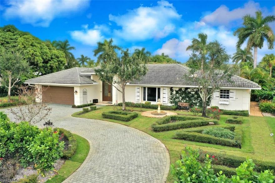 If you're yearning for a carefree Naples lifestyle in an upscale community with access to Naples' award-winning beaches and within close proximity to shopping, dining, and entertainment, look no further than this exquisite single family home in Park Shore. With four bedrooms and three full bathrooms in 2,732 square feet under air, this luxury home is the perfect place for a couple in need of an extended vacation or a family looking for a roomy residence to relax and play. Enjoy the private pool with lush landscaping to serve as your backdrop to a day of fun or sit and read a book by the custom goldfish pond while you watch the children and/or pets play in the side yard. The luxury kitchen is set up for culinary excellence and opens up to the family room and lanai for a great entertaining space. In the evenings, you'll retire to a grand master suite with a walk-in closet, an updated master bathroom, and direct access to the lanai. In its prime location in Park Shore, this home is located within minutes from Neapolitan, Waterside Shops, and Park Shore beach.