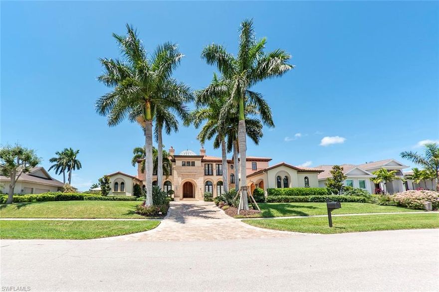 This custom built Mediterranean-style estate home features 4 bedrooms, 5.1 bathrooms as well as a den has extensive upgrades throughout. This home benefits from the desirable South-West exposure giving great sun year round. Outside you’ll find everything you need to take advantage of the Marco lifestyle - the boat lift will accommodate at least a 35’ boat. There is also a lift for 2 jet skis as well as a floating dock all allowing easy direct-access to the Gulf through Roberts Bay. As you enter into the property into the salon, you know you’re home. Soaring ceilings with beautiful natural stone flooring, fireplace and view over the fabulous pool area. The large master suite downstairs is separate from the rest of the house. Zero corner pocket doors in both the master suite and the great room blur the lines between inside and out. An excellent home for entertaining - you and your guests will love the outdoor kitchen, fireplace and pool area! Upstairs, you’ll find 3 further generous sized guest suites along with a wet bar, media room, cards area and viewing deck with wonderful views of Roberts Bay. Elevator to aid access to upstairs if needed. Seller related to agent.