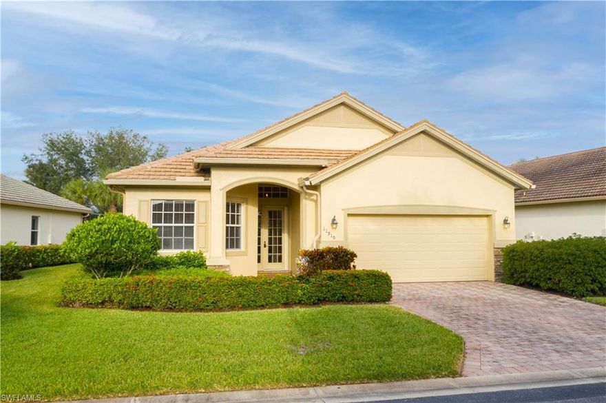 This well maintained home has NEWER KITCHEN APPLIANCES, A RESURFACED POOL with NEW POOL TILE and REMODELED QUARTZ KITCHEN COUNTERS and BACK SPLASH.  Many of the light fixtures have been replaced with new modern fixtures and the view is serene, tranquil and very private.  This home offers 2 bedrooms, 2 bathrooms and a large den.  There is an attached 2 car garage and this home is in MOVE IN CONDITION.  Verandah has over 9 miles of biking and walking trails and is situated on nearly 1500 acreas.  Should a home owner choose to be a member there are 2 championship golf courses, tennis, bocce ball and a community fitness center BUT again the membership is optional....not mandatory.  No monthly club membership unless buyer decides to become a member.