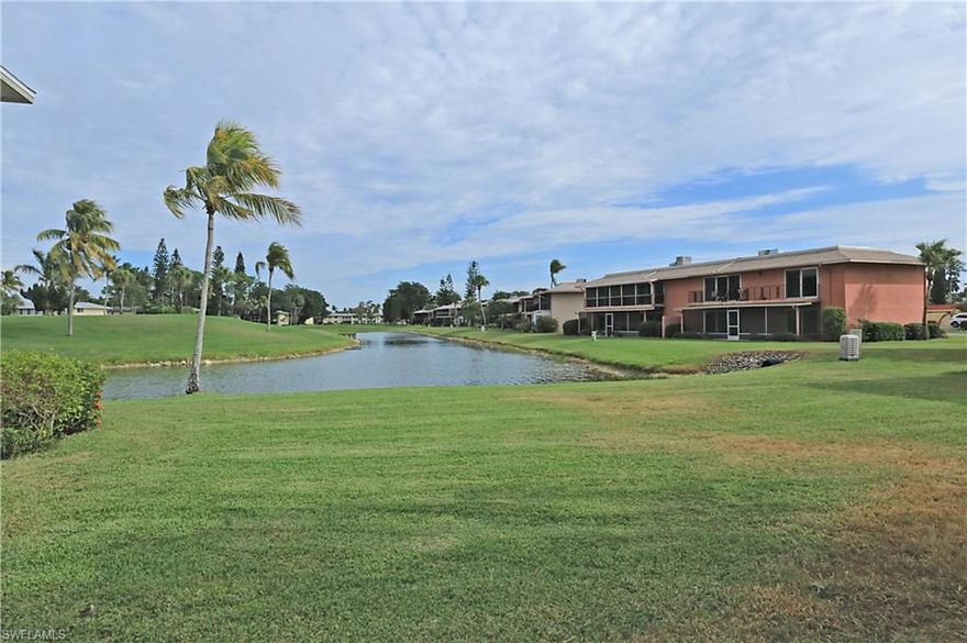 Rarely Available .. Golf and Facilities included. Beautiful 2 bedroom 2 bath condo on the 1st floor is ready for you at the Glades Country Club. This well maintained condo features include - an enclosed and and open lanai, a large master suite, a Murphy bed in the guest room and new hurricane windows and doors. Additional outside storage. Both the living room and bedroom are large and spacious and overlook the 11th fairway, lake and green. The Glades Country Club is a bundled golf community with two 18 hole golf courses which you can walk, par 70 and 55, a pro shop, updated clubhouse, 19th hole restaurant and lounge, 9 heated swimming pools, 10 tennis courts, bocce courts and a shuffle board. Close to Olde Naples and the Gulf, the Glades is the perfect place to visit the Naples’ lifestyle! Call for more details.