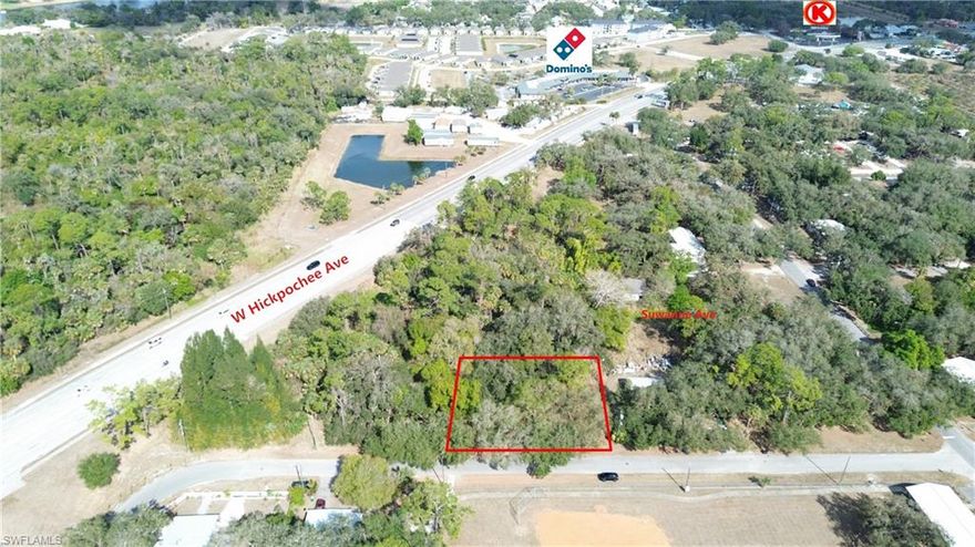 0.45-acre Commercial Vacant Lot Zone B-2, 300 ft from ST RD 80 with paved road access. Building can cover 40%, Right-of-Way/Front Setbacks 20ft, side- 5ft, rear- 15ft. Generally appropriate for retail and office type use. Exceptions can be made for car washes and fast-food restaurants including food trucks. Must reference ST Rd 80 Overlay provisions. There is a 6-in water main to the south of the property and an 8-in gravity main. Great potential in the growing city of Labelle. Park across the street. Add to your portfolio or build your future business near the heart of Labelle.
