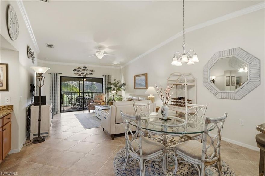 GOLF MEMBERSHIP INCLUDED. Rarely offered and the only "Arabella" 2nd Floor (End Unit) currently available in Bonita National, and this one is offered "Turnkey" furnished for your convenience. Enjoy breathtaking lake, golf course, and preserve views when relaxing on the rear screened-in lanai. This unit has a spacious screened-in lanai at the entry way and rear, so you can open up your doors to enjoy lovely cross breezes. Also featuring new luxury vinyl plank floors that were just installed in December of 2025, vaulted ceilings, a single car (detached) garage, and impact rated windows. Bonita National has the best amenities in Southwest Florida highlighted by the resort-style pool with their showstopping rock waterfall and poolside bar and grill, championship-style golf with an over-sized practice facility and recently upgraded short game area, grand clubhouse with formal and informal dining, golf pro shop, card rooms, 8 Har-Tru lighted tennis courts, full service spa, and large fitness center. Located in the heart of SWFL, close to Bonita Beach, dining, shopping, RSW Airport, and the upcoming “Midtown at Bonita.”