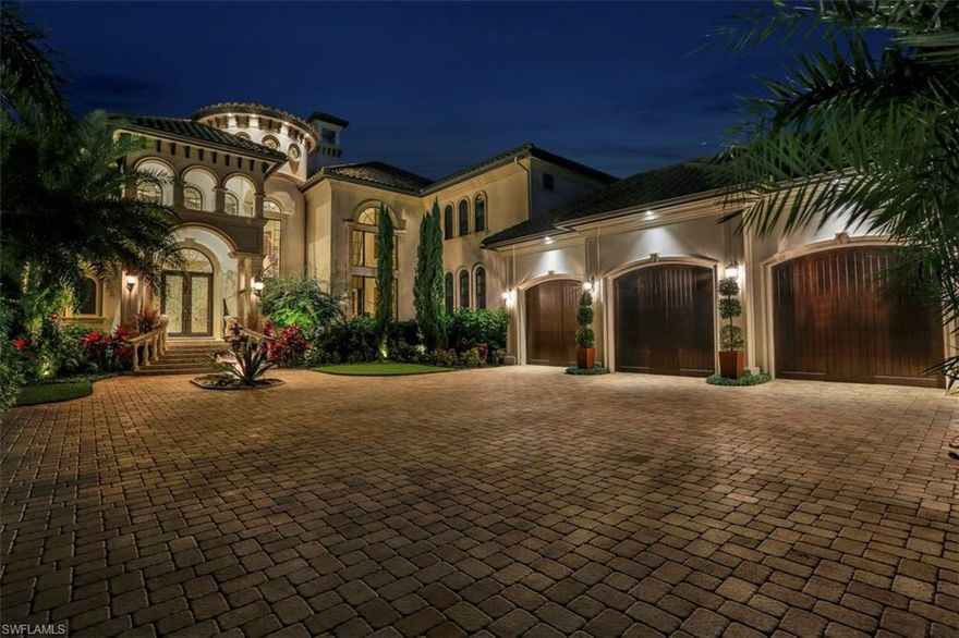 Exquisitely designed barely 4 years old, 5 bedroom plus Den, 4 1/2 bath Riverfront  beauty by Harborside Custom Homes. With wide river views from almost every room this home is filled with rich and intricate design details, with soaring 34' wall of textured stone with low profile Fireplace,  Etched glass dividing doors into the Game room and Bar area, Media room with comfort theater seating for 8, massive Master bedroom suite with covered balcony to view the fabulous sunsets, spiral staircase leading to the 2nd floor with wood and iron trim, 2 guests bedrooms on main living area and 2 additional guest/children’s rooms on 2nd level with separate game/TV area , elevator and Infinity edge pool. Gourmet Kitchen with gas range, double ovens, 2 dishwashers, center prep island and Viking appliances.  All storm features were included in this home at the time of construction, from impact glass windows, to whole house generator, buried propane tank.  Take your kayak or canoe for an early morning paddle or enjoy a day on the Gulf fishing from this Gulf Access home. Long dock with 10,000 pound boatlift.