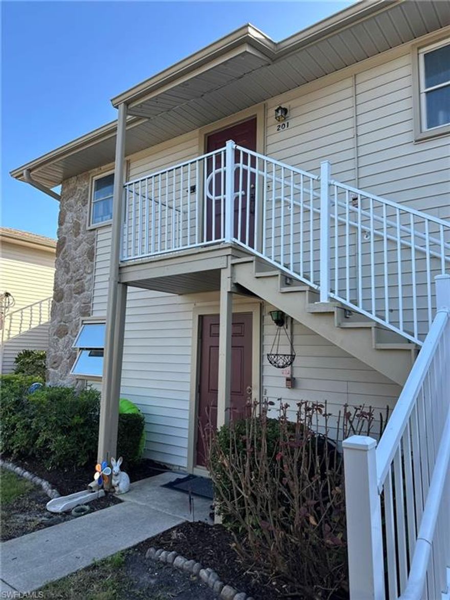 Welcome to Lochmoor on the Green! This well maintained 2-bedroom, 2-bathroom second-floor corner condo offers peaceful views overlooking the former fairways of Lochmoor Country Club.  Ideally situated in North Fort Myers, you’ll enjoy quick and convenient access to Cape Coral as well as Historic Downtown Fort Myers, with shopping, dining, and entertainment just minutes away. Inside, natural light fills the spacious layout. The oversized kitchen offers plenty of room for an eat-in dining area, while the open living room showcases tranquil views of the grounds. Step outside to the large deck — the perfect spot to enjoy your morning coffee or unwind in the evening while taking in the serene pond and landscaped surroundings.  Recent updates include a new A/C system in 2025, a new deck in 2024 and a new roof in 2023.  This condo is perfect for an investment opportunity with a tenant already in place, or your future new home. Agents, please see confidential remarks.