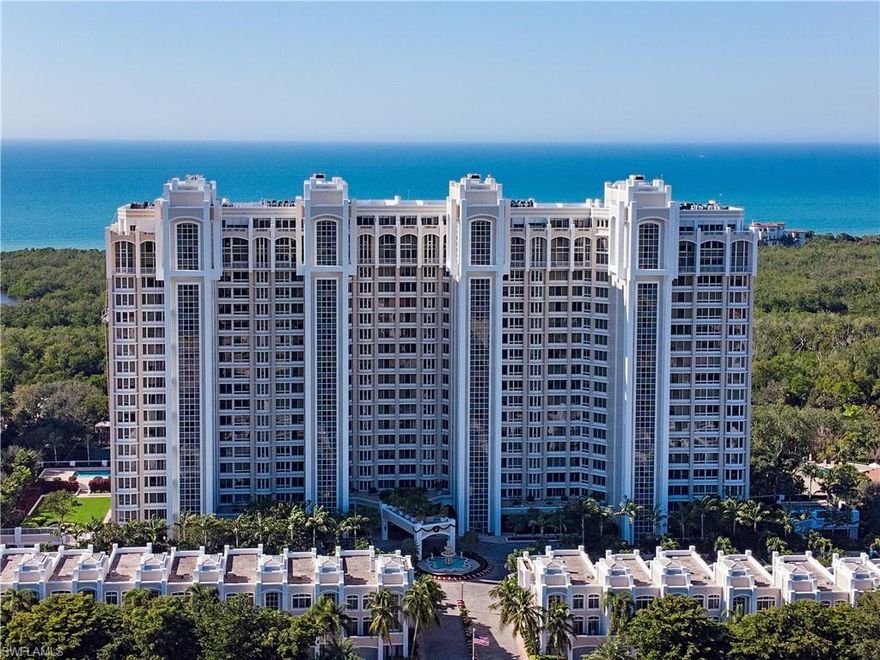 This four bedroom, four bath 3100 sq. ft. St Raphael luxury tower residence has amazing views east and west (sunrise to sunset) and spectacular view of magnificent sunsets on the Gulf of Mexico throughout the year.  It has an incredible lanai, spacious enough for friends and family to dine outside and enjoy the natural beauty of Pelican Bay. This condominium lives more like a single-family home but still has all the convenience and benefits of the luxury tower lifestyle.  Two deeded parking spaces in secure garage are included as well as a deeded storage locker.   St Raphael's resort amenities include salt-water pool, two Har-Tru tennis courts on ground level, well equipped fitness center/health club, a wide range of concierge services, and is in a prime location in Pelican Bay with quick easy access to the boardwalk to the Pelican Bay private beach club and restaurant and beach bar overlooking the Gulf.  The beach service attendants set up umbrellas, chairs, and cabanas for the convenience of Pelican Bay homeowners and their guests.  (St Raphael is a pet friendly building allowing two small dogs or cats.)