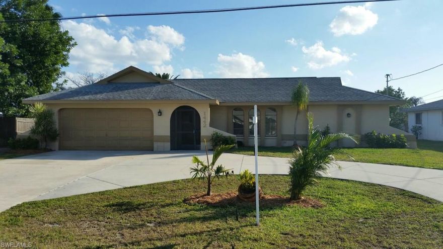 Gulf Access only minutes to open water SE Cape Coral Pool home – 3 Bedrooms, 2 Bathrooms, 2 Car Garage, huge lanai, dock and more. This home has been recently Renovated and Updated to the newest trends. This home features all wood cabinet kitchen, granite, new stainless steel appliances, resurfaced pool with a 10yr Warranty, new carpets in bedrooms, spacious garage painted floor super clean, Newer Air Conditioner in good condition, upgraded landscaping and amazing canal views- Conveniently located close to everything that Cape Coral has to offer and easy access to Fort Myers. Bring your buyers you won’t be disappointed.