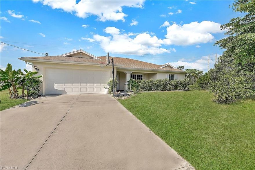 Welcome to your new home. This well-maintained home is sitting on an oversized lot; the backyard is large enough to create your private oasis or pool. Light and bright, open floor plan, spacious, and great for entertaining, even if you have to practice social distancing there is enough space in and out of the house. This home features a living/dining room area, including a bar-style kitchen, walk-in master closer, multiple sliding glass door that leads out to the fenced-in lanai. Great location, close to State Road 82 which leads to shops, dining, social activities. Don’t just take my word for it, come and see for yourself!