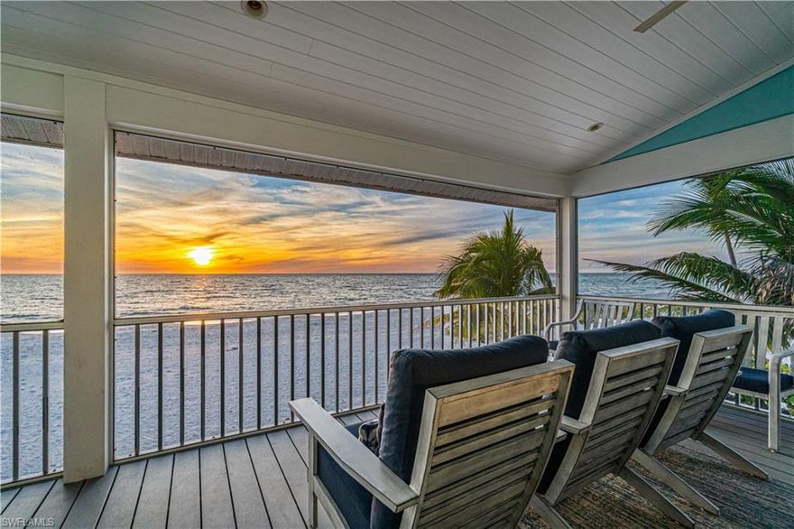 Beautifully remodeled beachfront retreat situated on a RARE OVERSIZED LOT WITH 75 FEET OF FRONTAGE (1.5 lots)! Ideally located on the highly sought-after Bonita Beach, this home offers unobstructed views of the turquoise Gulf waters and the pristine white sands. Fantastic beachfront rental with no restrictions and strong future appreciation due to the demand for larger lots and their limited supply. Boasting a bright & airy interior, this coastal home features soaring ceilings, wood-look flooring, and a charming fireplace. The fantastic open floor plan features 4 bedrooms + den, 4.5 baths, and garage space for 3+ cars. Step outside to the spacious screened-in lanai — the perfect place to unwind and enjoy the breathtaking sunsets over the Gulf. The primary suite offers direct access to the lanai, stunning Gulf views, a fireplace, custom built-ins, and a spa-like bath with dual vanities, separate tub, and spacious shower with multiple showerheads. Other features include a private elevator, electric interior screens, and smart home features. With no HOA fees or rental restrictions, this property presents an excellent opportunity as a full-time personal residence, seasonal retreat, or a lucrative investment property. This exceptional home is ideally located close to top-rated restaurants and is just a 10-minute drive to the Mercato and Promenade, with Waterside Shops, Coconut Point, Naples 5th Avenue, and the International Airport all within easy reach.