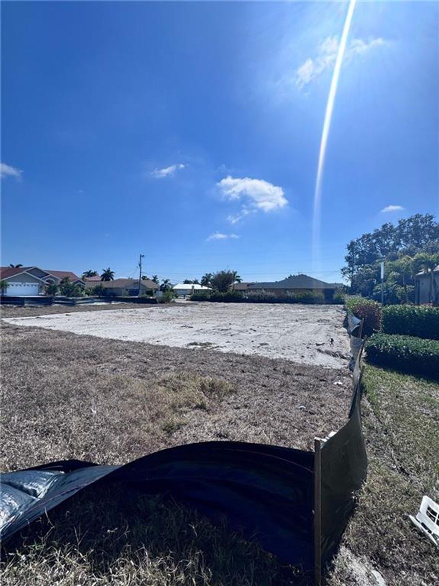 Unique Investment opportunity on Oversized CORNER LOT with Multifamily Zoning Possibilities for up to 4 Units.  TRIPLEX, DUPLEX, SMALL APT. Builders Dream with city utilities in one of the Best locations in Cape Coral.  High Visibility area.