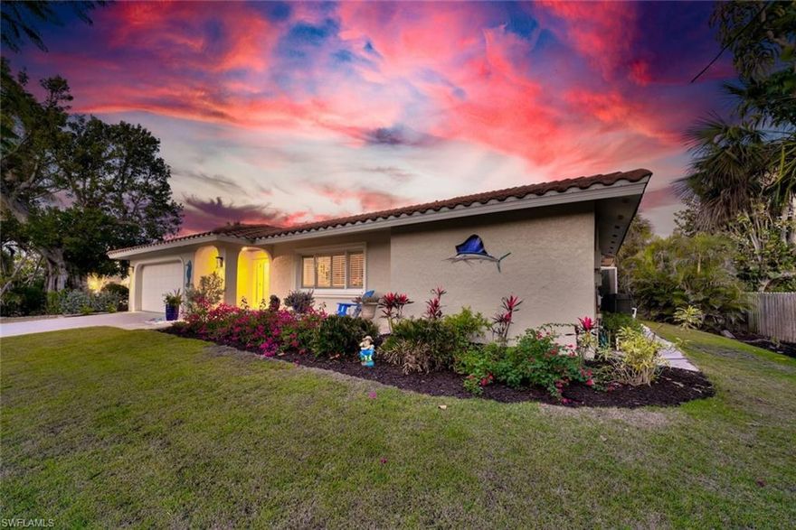 Escape to paradise with this charming island retreat, offering the perfect blend of comfort, relaxation, and coastal elegance.Step into your own private haven, where a spacious screened-in pool invites you to unwind and soak up the sunshine. Whether you are hosting lively gatherings or enjoying quiet moments by the dock, the lush, landscaped yard provides a serene setting for every occasion.Nestled in a sought-after neighborhood just minutes from Sanibel's world-renowned beaches, scenic nature trails, and vibrant local shops and dining, this home offers the best of island living. Whether you are looking for a year-round residence or a seasonal escape, this home is designed for effortless relaxation and enjoyment.