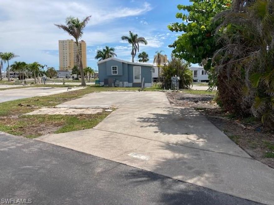 Great location Close to beaches and shopping. This gated 55+ community has so much to offer.  Looking for the perfect location for your RV or putting a Mobile Home you have found it.  This park's location is prime.  One of the least expensive lots in the park for sale at this time.  Don't hesitate to call me today.