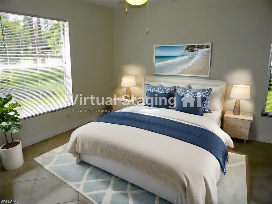 Lowest Priced!! Welcome to this refreshing retreat in the heart of Naples! This charming property boasts a prime location near shopping, dining, and all the essentials, ensuring convenience at your fingertips. Enjoy the tranquility of the beautifully landscaped courtyard area, perfect for relaxing or entertaining. With two pools onsite, you'll have endless options for rest and relaxation. Freshly painted and caulked doors and windows lend a pristine feel to this lovely space, while the proximity to the Naples beach adds a touch of serenity to the surroundings. Come and experience the best of Naples living in this inviting oasis! Unit has Natural Light and is First Floor End Unit with 3 Bedrooms, 2 Baths, and 1450 sq.ft., under air! 2024 New Water Heater and A/C Unit, 42' White Wood Cabinets with Soft Closing Drawers, Granite Counter-tops, Stainless Steel Appliances, Porcelain Tile Floors throughout, Bathrooms Updated, New Washer & Dryer with large laundry room, Fans with Lights throughout unit, Breakfast Bar Area, Eat In Kitchen, Dining Room, Large Living Room, with peaceful and tranquil landscape views. Lanai and unit are tiled throughout, NO Carpet!! This Newcastle Community is only minutes from downtown Naples 5th Avenue, the sandy white Beaches, Int 75 Access. Located within walking distance to The Berkshire Lakes Commons Plaza featuring Publix Grocery Store, Walgreens, Banks, Gas Station and Lots of other options for you. Schedule your showing of this upscale Condo Unit Today!