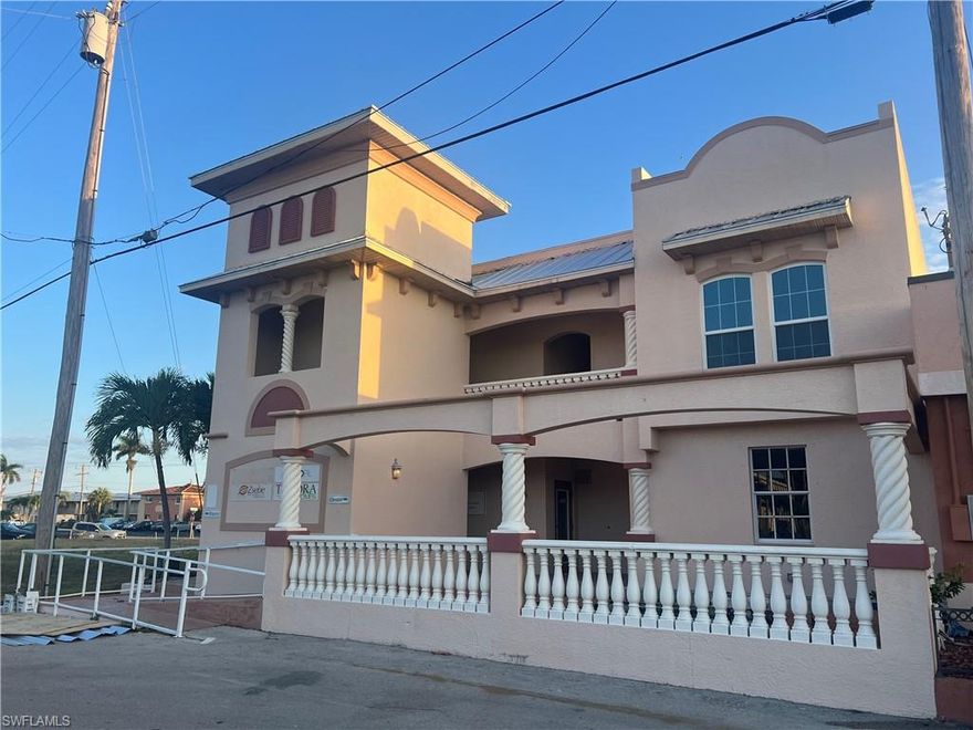 Commercial condo in the heart of Downtown Cape Coral. Great location next door to the Royal Palm Coast Realtor Association. New exterior paint & roof. Ste 204 is 947/SF of must see, updated office space. It is on the second floor and there is an elevator. Will add plumbing for qualified Medical or Salon Tenant. Zoning is SC - South Cape Downtown District. Call Michelle Today for a showing. For Sale & Lease. Water/garbage included, large parking lot. NNN approx. ($8.12).