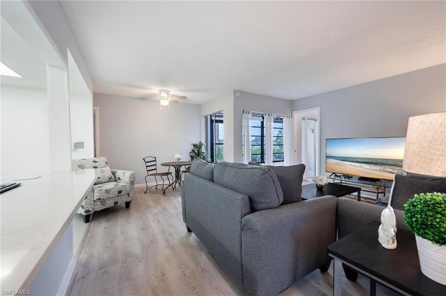 Lovingly maintained for many years, this rarely available condo in Lakewood, is an exquisite blend of comfort, style, and coastal charm. Newly renovated, this 2-bedroom, 2-bathroom condo comes stylishly furnished and features views of the lake and public golf course.

The kitchen has been thoughtfully renovated with lifetime warranty quartz countertops, and modern appliances. Located in a prime location, you’ll have easy access to vibrant activities in both Naples and Marco Island. Whether you’re looking for an investment, vacation home, or full-time residence, you won’t want to miss this opportunity.