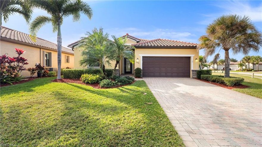 This is a true must-see home that perfectly blends comfort, privacy, and Southwest Florida style in the desirable Copper Cove Preserve Community. This popular Trevi model by Lennar features a highly desirable split-bedroom floor plan offering 3 bedrooms and 3 full bathrooms, including two primary suites, each with its own private ensuite—ideal for multigenerational living, hosting guests, or creating the ultimate seasonal retreat.

Step inside and you’ll immediately appreciate the bright, open layout enhanced by beautiful upgrades throughout, including crown molding and tile flooring in all main living areas for a clean, cohesive look and easy Florida living. The inviting main living space flows seamlessly into the kitchen and dining area, creating the perfect setting for everyday comfort and entertaining.

The kitchen is thoughtfully finished with granite countertops, a full granite backsplash, and ample cabinetry—perfect for cooking, gathering, and staying connected with family and friends. The bathrooms continue the upscale feel with granite countertops, giving the home a polished, move-in-ready presentation.

The primary suite is a standout retreat featuring a spacious ensuite and two walk-in closets, offering exceptional storage and privacy. A second bedroom with its own ensuite bathroom provides a perfect guest suite, while the third bedroom and additional full bath add flexibility for an office, hobby room, or additional visitors.

Enjoy smart functionality in the 2-car garage, complete with a pull-down screen and overhead rack storage, ideal for extra organization and convenience.

Major system updates provide peace of mind, including:
New Roof (2022), New Water Heater (2019), New High-Efficiency Lennox A/C (December 2024), And for ultimate storm readiness and convenience, this home is equipped with: Electric hurricane shutters on the lanai and front door and Accordion shutters on all windows.

Step outside to enjoy the Florida lifestyle—whether it’s morning coffee, evening cocktails, or entertaining guests in your own private outdoor space. Conveniently located near Naples’ best attractions including beaches, dining, shopping, and golf, this home offers the perfect balance of tranquility and accessibility.

Upgraded, impeccably maintained, and designed for comfort and privacy—This home is the one you’ve been waiting for.