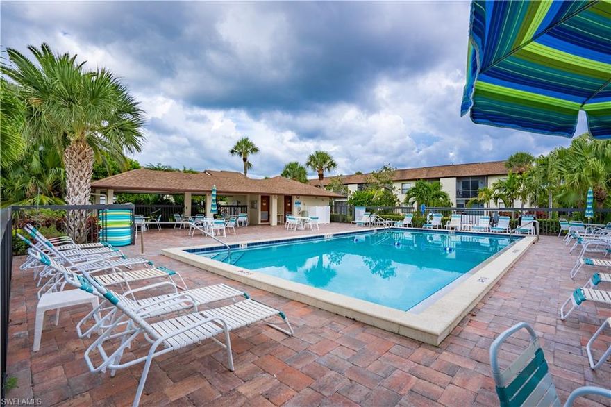 Bring your bathing suit! Turnkey Central Park South 1st floor Condo with a great location. Roomy corner unit with extra storage and fully furnished. Close to Sanibel and Fort Myers Beach. Near all the shopping you will need! A short drive to the airport, Hertz Arena, Barbara B Mann and spring training ballparks. Move right in!

For restrictions see Rules and Regulations in supplements.